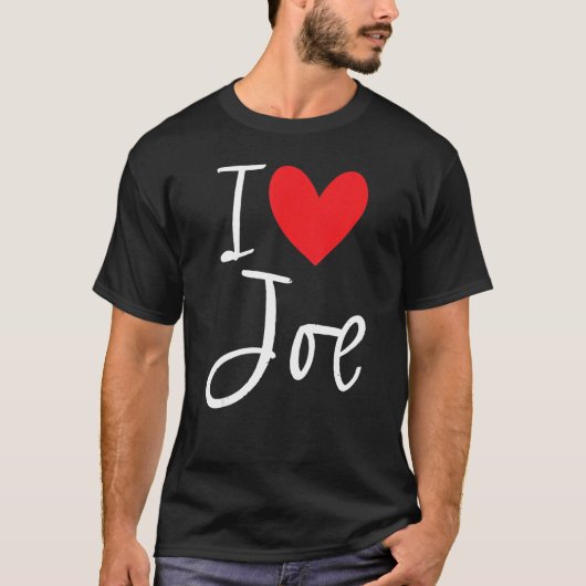 Ik hou van Joe Name Personalized Boy Man Bff Frien T-shirt (Voorkant)
