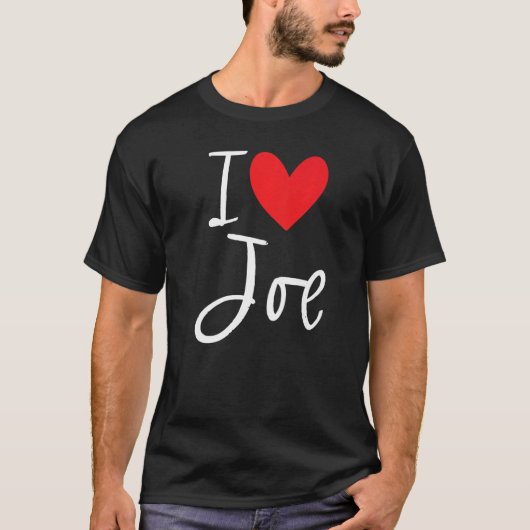 Ik hou van Joe Name Personalized Boy Man Bff Frien T-shirt (Voorkant)