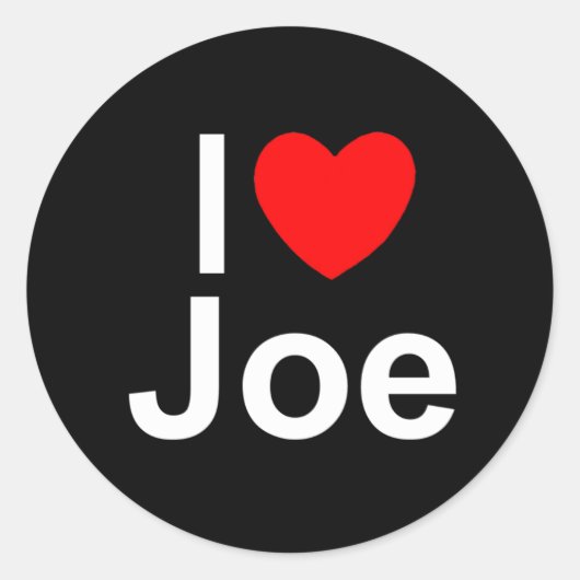 Ik hou van Joe Ronde Sticker (Voorkant)