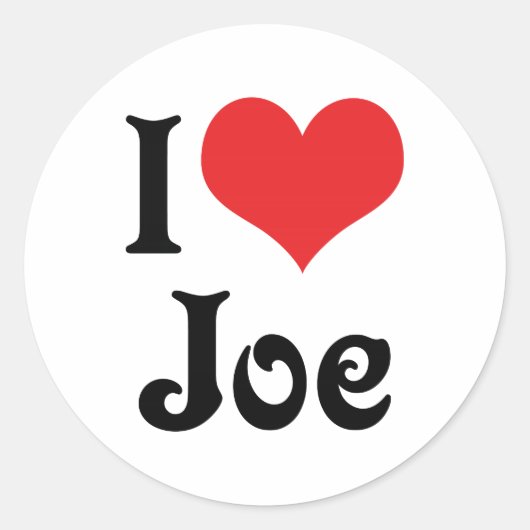 Ik hou van Joe Ronde Sticker (Voorkant)