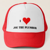 "Ik hou van Joe The Plumber" Trucker Pet (Voorkant)