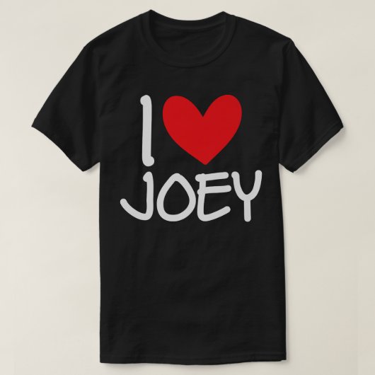 Ik hou van Joey Heart Name Persoonlijke Mannen Guy T-shirt (Design voorkant)