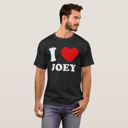 Ik hou van Joey I Heart Joey Funny Joey T Shirt (Voorkant volledig)
