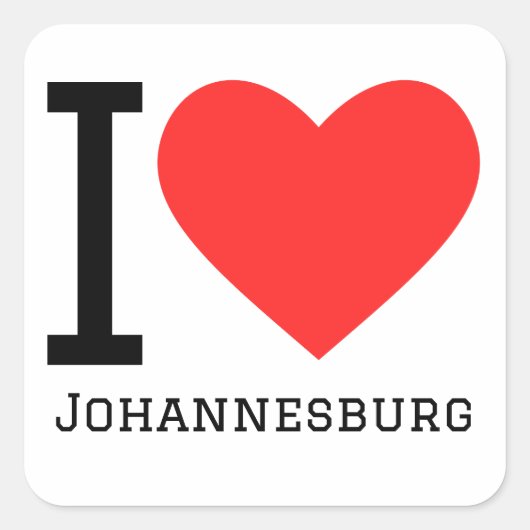 Ik hou van Johannesburg Vierkante Sticker (Voorkant)