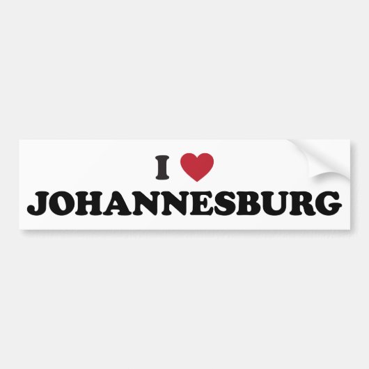Ik hou van Johannesburg Zuid-Afrika Bumpersticker (Voorkant)