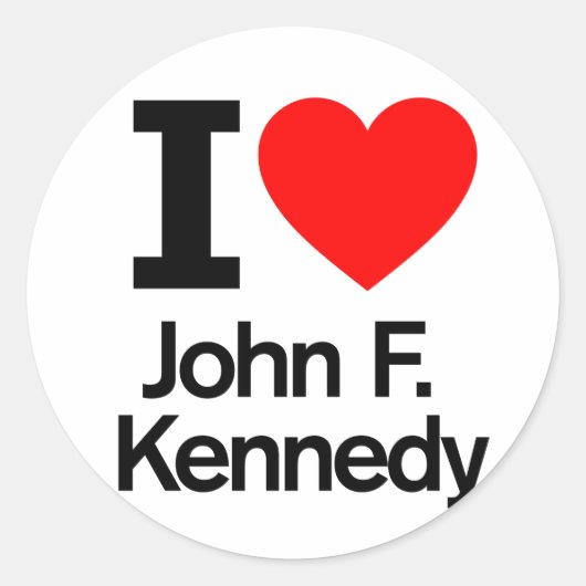 Ik hou van John F. Kennedy Ronde Sticker (Voorkant)