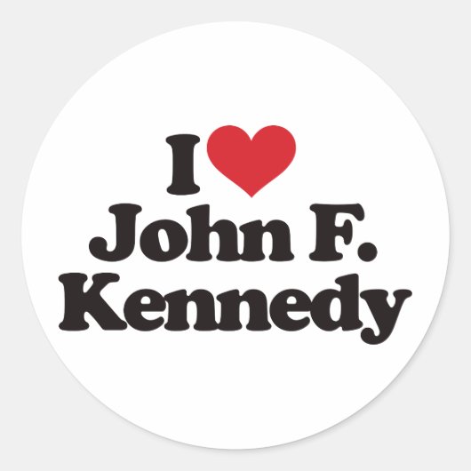 Ik hou van John F Kennedy Ronde Sticker (Voorkant)