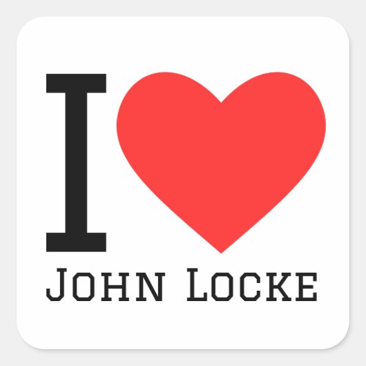 Ik hou van John Locke  Vierkante Sticker (Voorkant)