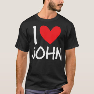 Ik hou van John Name Persoonlijke Mannen Guy BFF F T-shirt
