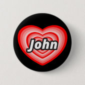 Ik hou van John Ronde Button 5,7 Cm (Voorkant)