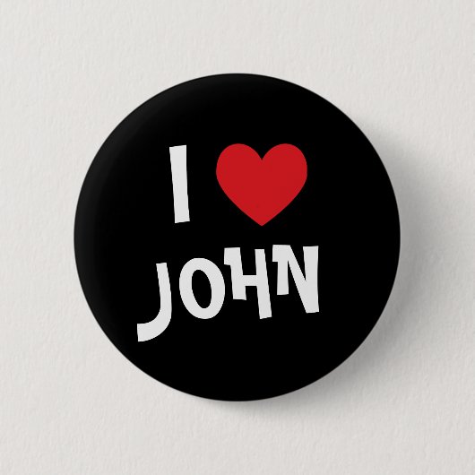 Ik hou van John Ronde Button 5,7 Cm (Voorkant)