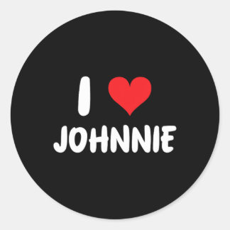 Ik hou van Johnnie - Hart Ronde Sticker