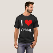 Ik hou van JOHNNIE valentijn sorry dames jongens h T-shirt (Voorkant volledig)