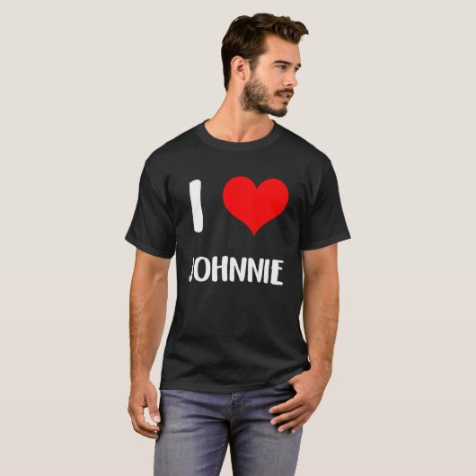 Ik hou van JOHNNIE valentijn sorry dames jongens h T-shirt (Voorkant volledig)
