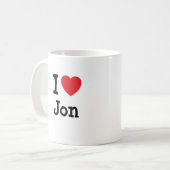 Ik hou van Jon hart T-Shirt Koffiemok (Voorkant links)