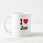 Ik hou van Jon hart T-Shirt Koffiemok (Links)