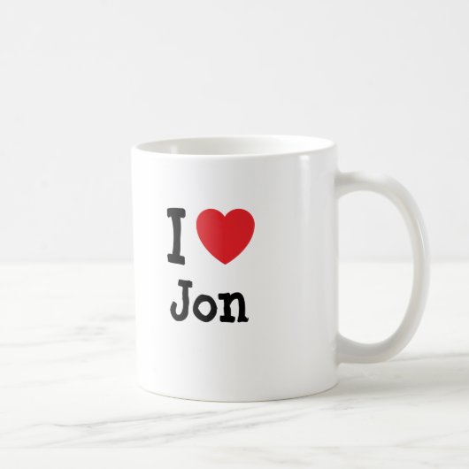 Ik hou van Jon hart T-Shirt Koffiemok (Rechts)