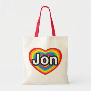 Ik hou van Jon. Ik hou van je Jon. Hart Tote Bag