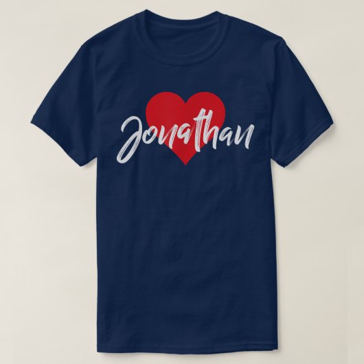 Ik hou van Jonathan voornaam T-shirt dat ik hoor (Design voorkant)