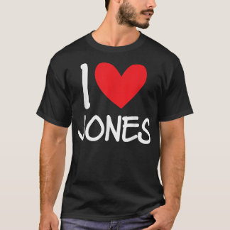 Ik hou van Jones Naam Gepersonaliseerde Mannen Guy T-shirt