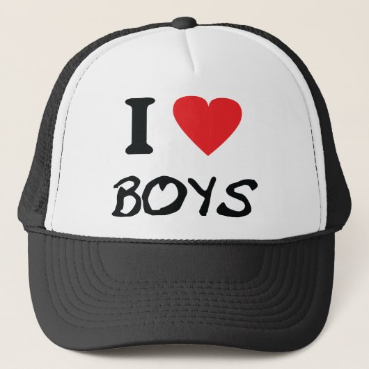 ik hou van jongens trucker pet (Voorkant)