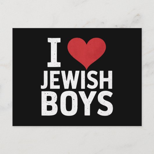 Ik hou van joodse jongens Ik hart joodse jongens C Briefkaart (Voorkant)