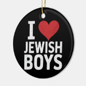 Ik hou van joodse jongens Ik hart joodse jongens C Keramisch Ornament (Links)
