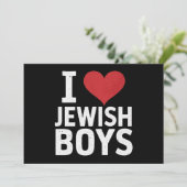 Ik hou van Joodse jongens Ik Hart Joodse jongens H Kaart (Staand voorkant)