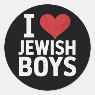 Ik hou van Joodse jongens Ik hart Joodse jongens H Ronde Sticker