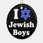 Ik hou van joodse jongens keramisch ornament (Links)