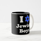 Ik hou van joodse jongens tweekleurige koffiemok (Voorkant rechts)