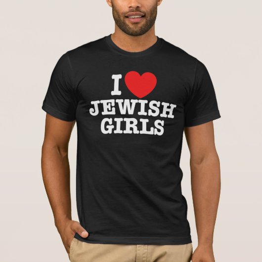 Ik hou van joodse meisjes t-shirt (Voorkant)