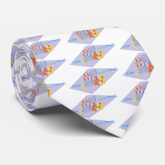 Ik hou van joodse muziek stropdas (Opgerold)