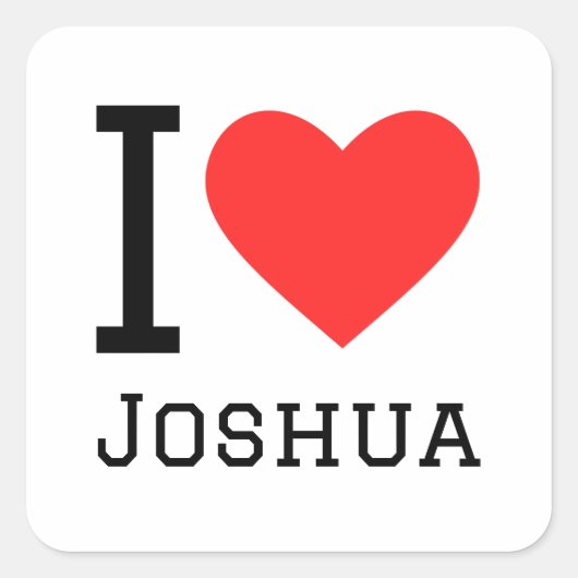 Ik hou van Joshua Vierkante Sticker (Voorkant)