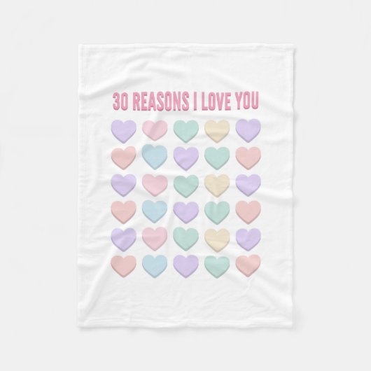 Ik hou van jou - 30e verjaardag cadeau - 30e cadea fleece deken (Voorkant)