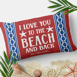 Ik hou van jou aan de strand en de achterkust van  kussen