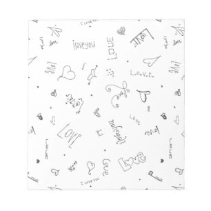 ik hou van jou aangepaste Doodles Notitieblok