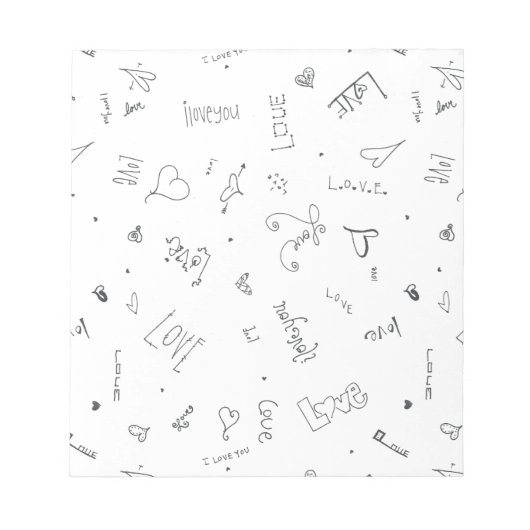 ik hou van jou aangepaste Doodles Notitieblok (Voorkant)