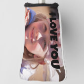 IK HOU VAN JOU AANGEPASTE FOTO GOLF HEAD COVER (Draai 90)