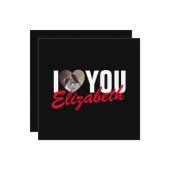 Ik hou van jou aangepaste foto hart en naam notitiekaartje (Voorkant / Achterkant in situ)