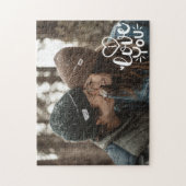 Ik hou van jou aangepaste foto-overlay Valentijnsc Legpuzzel (Verticaal)