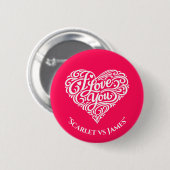 Ik Hou Van Jou Aangepaste Naam Knop Ronde Button 5,7 Cm (Voorkant /achterkant)