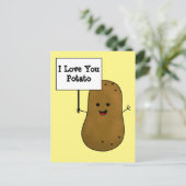 Ik Hou Van Jou Aardappel Briefkaart (Staand voorkant)