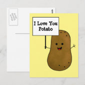 Ik Hou Van Jou Aardappel Briefkaart (Voorkant / Achterkant)
