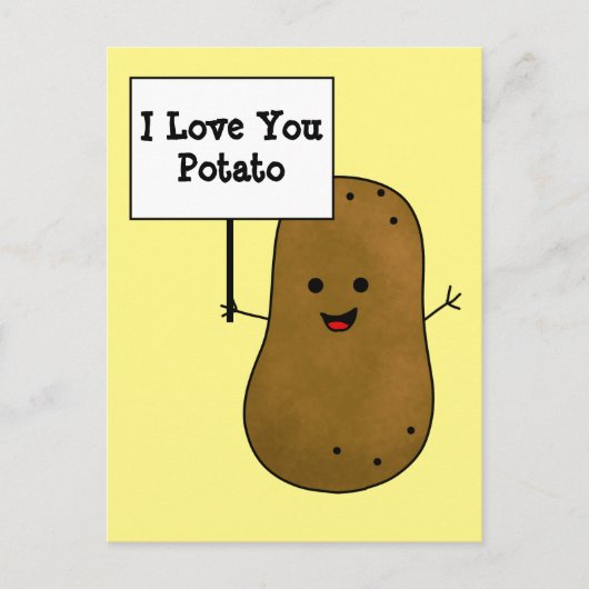 Ik Hou Van Jou Aardappel Briefkaart (Voorkant)