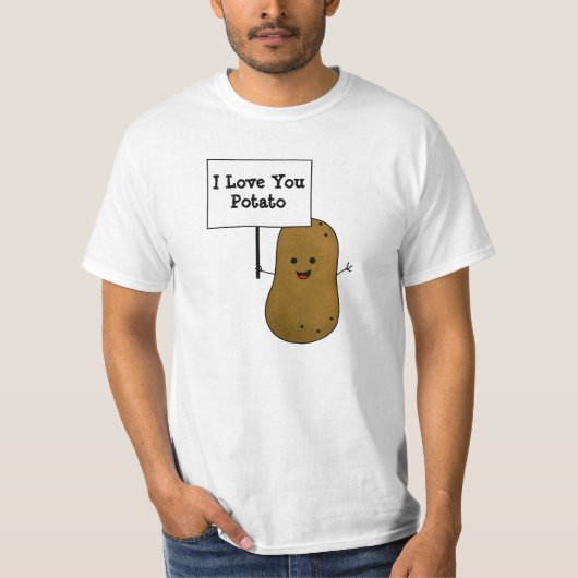 Ik Hou Van Jou Aardappel T-shirt (Voorkant)