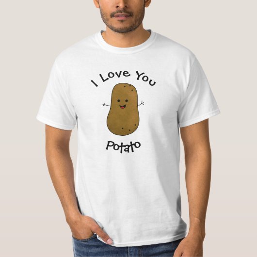Ik Hou Van Jou Aardappel T-shirt (Voorkant)