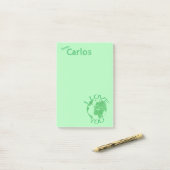 Ik hou van jou Aarde, Schets, Groen Gepersonalisee Post-it® Notes (Op bureau)