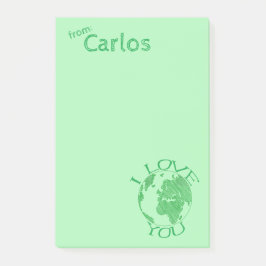 Ik hou van jou Aarde, Schets, Groen Gepersonalisee Post-it® Notes