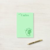Ik hou van jou Aarde, Schets, Groene Gepersonalise Post-it® Notes (Op bureau)
